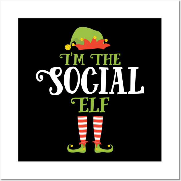 I'm The Social Elf Christmas Gift Idea Xmas Family Wall Art by denvau123